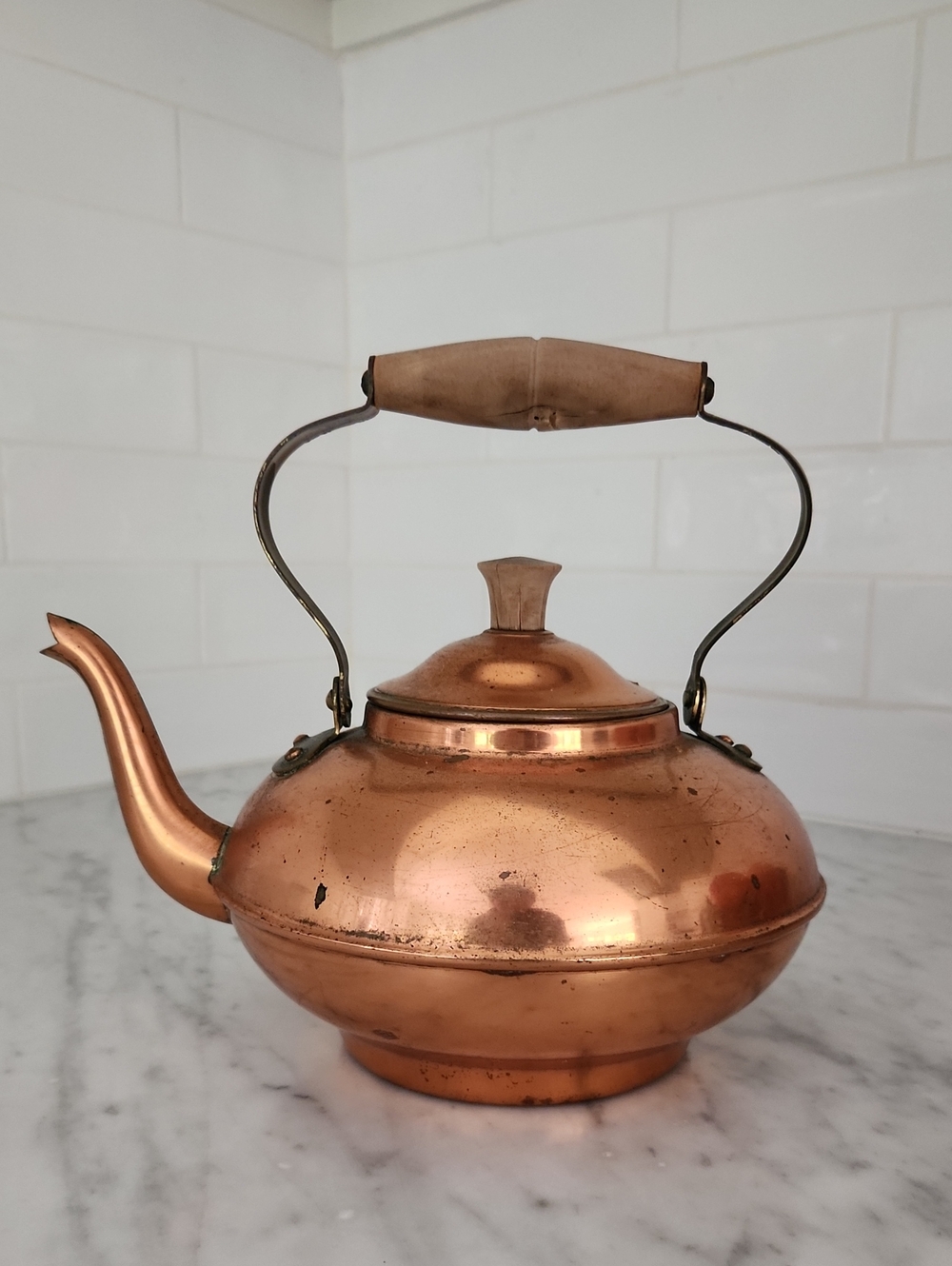 Vintage Copper Tea Kettle